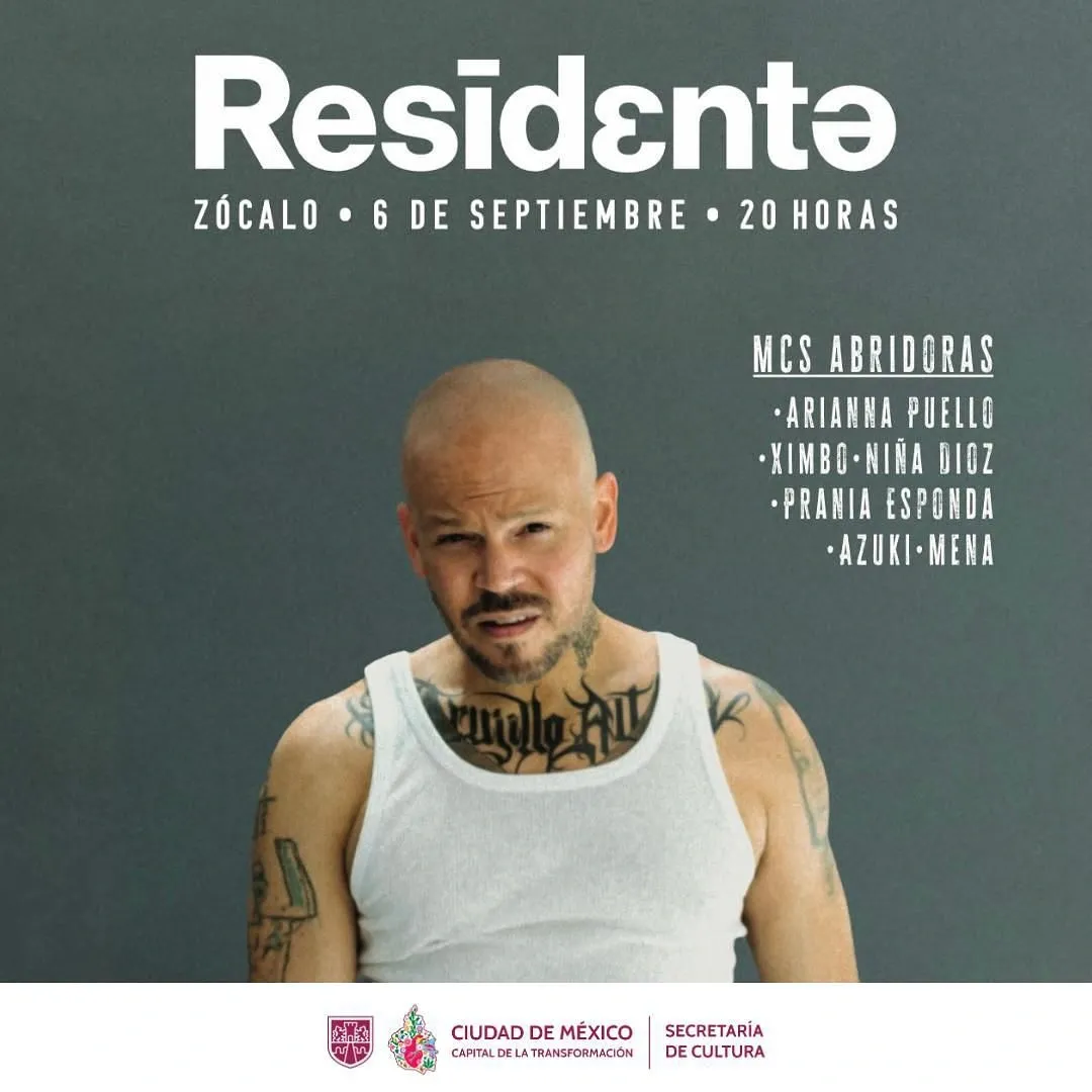 RESIDENTE EN EL ZÓCALO CDMX ABRE ESPACIO A RAPERAS